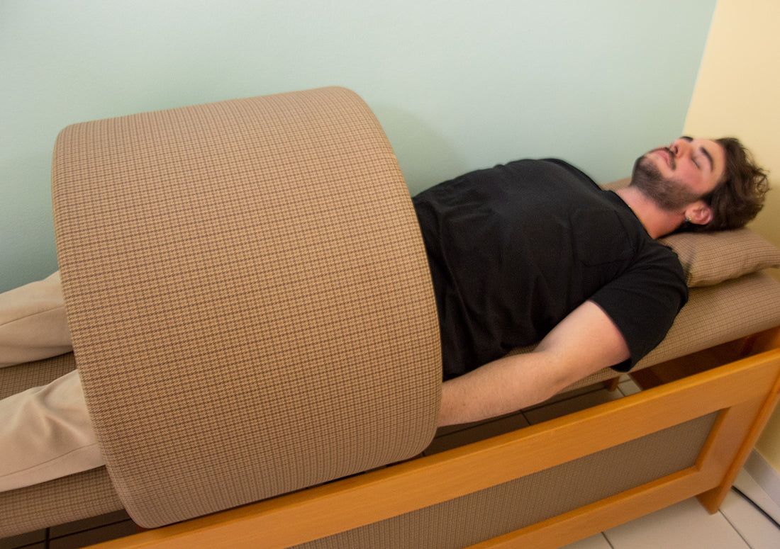 paziente durante una seduta di magnetoterapia.