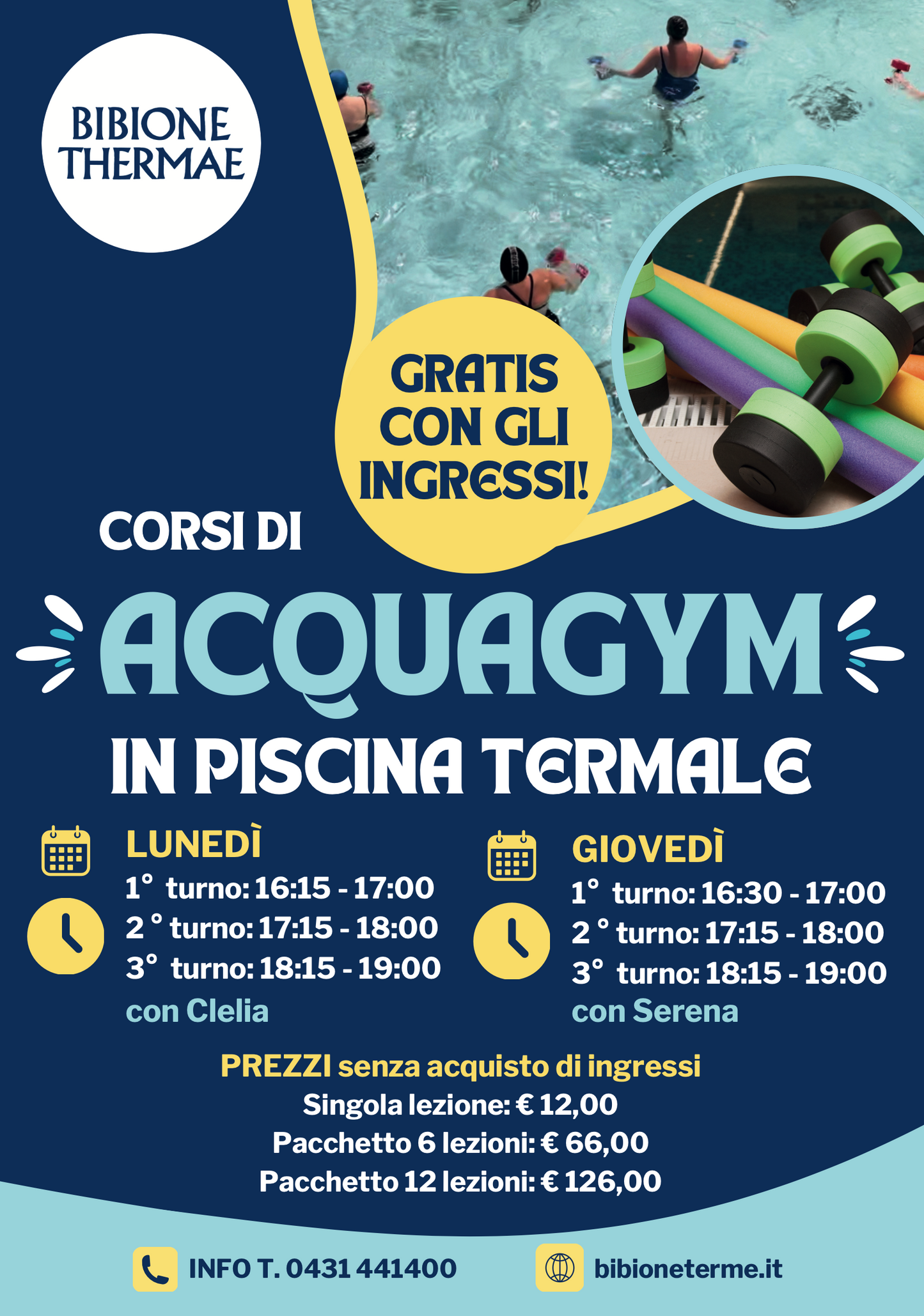 ACQUA GYM in piscina termale - lezione singola